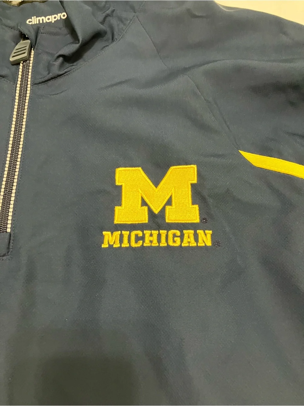 Adidas Michigan Wolverines Climaproof Quarter Zip Pullover Mens XL Navy Blue